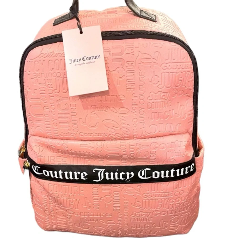 RARE PINK JUICY Couture Embossed Signature “Our Zips Say It All” Backpack 💗